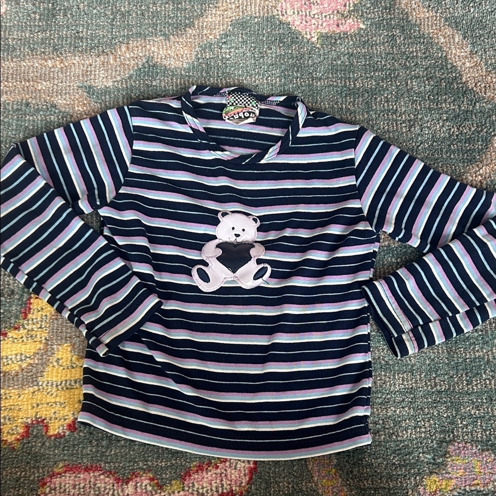 Vintage radio London teddy bear striped top size 3/4